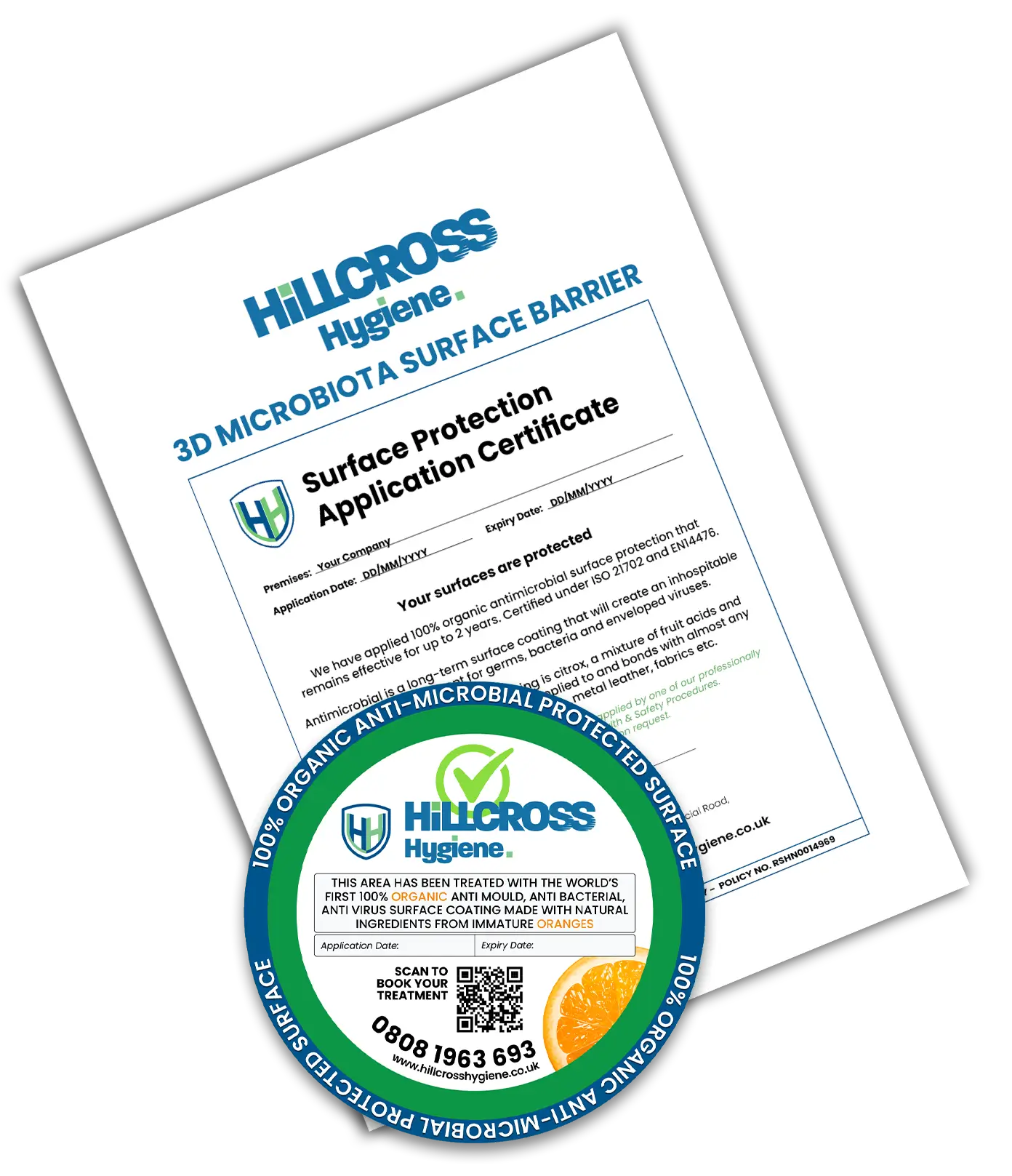 Hillcross Hygiene Protected Sticker